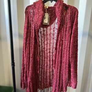Hem & thread fringe cardigan